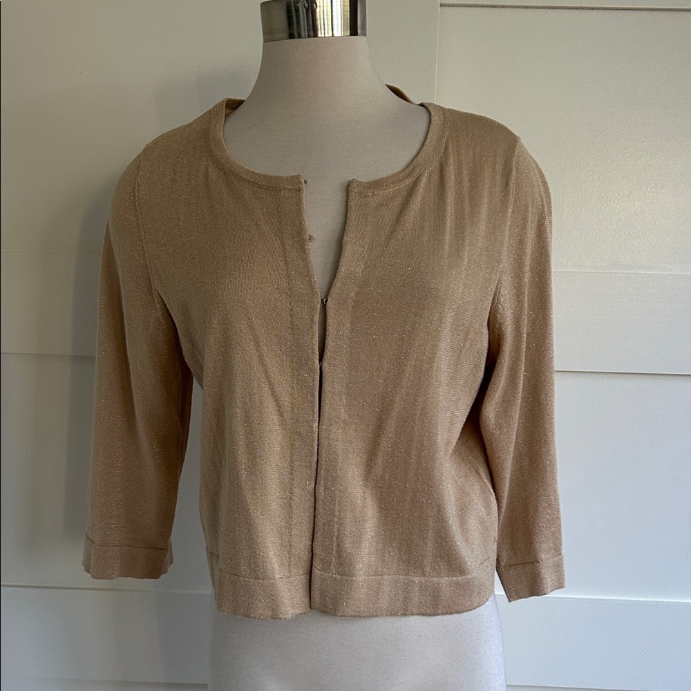 Lilly Pulitzer-ANNE gold metallic cardigan